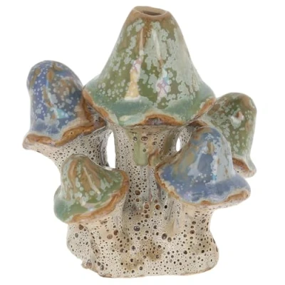 Image of Shudehill Giftware Mushroom Craft Stem Green and Blue Vase Small, Medium or Large (Medium)