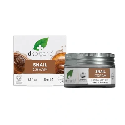Image of Dr Organic Snail Gel Cream, Healthy Aging, Moisturising, Mens, Womens, Normal &amp; Dry Skin, Natural, Vegetarian, Cruelty Free, Paraben SLS Recycled Recyclable, Organic, 50ml