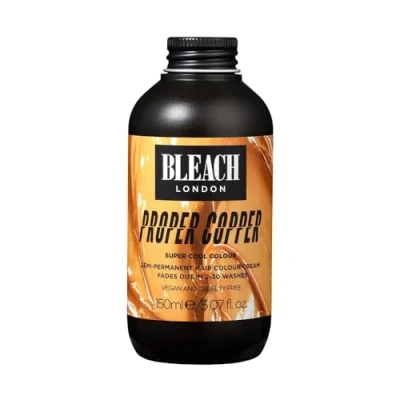 Image of BLEACH LONDON Proper Copper Semi Permanent Hair Colour Cream Warm Auburn, Vegan, Cruelty Free, Vibrant Temporary Dye (150ml)