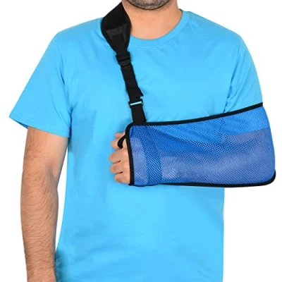 Image of supregear Mesh Arm Sling, Adjustable Lightweight Comfortable Shoulder Immobilizer Sling Breathable Right Left Stabilizer Support for Injured Elbow Wrist Hand (Blue)