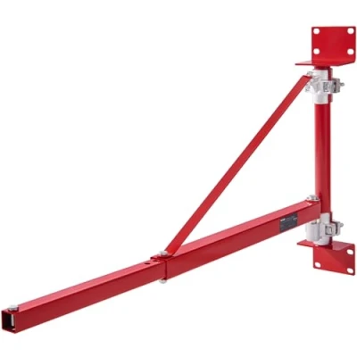 Image of VEVOR Electric Hoist Support Arm, 1320 lbs Max Load Capacity, Holder Swing Arm with Pole, Steel Frame, 180 Swivel Scaffold Lifting Winch for Workshop, Garage