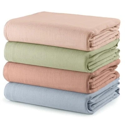 Image of Comfy Cubs Muslin Baby Blanket for Newborn, Swaddle Blanket, Neutral Receiving Boys and Girls (Pacific, Cedar, Sage, Blush)