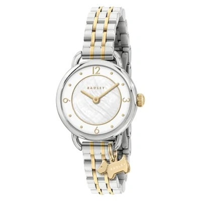 Image of RADLEY Womens Two Tone Stainless Steel White Mother of Pearl Bracelet Watch