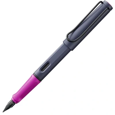 Image of LAMY safari pink cliff Fountain Pen with ergonomic grip &amp; polished steel nib in size F ideal for any Writing Calligraphy including T 10 blue cartridge Right Handed