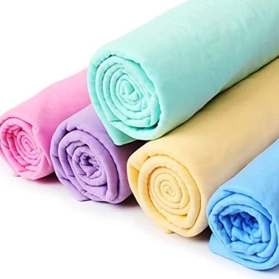 Image of 5 Pack Car Care Chamois Cloth Professional Leather Wash Drying Cleaning Valeting Shammy Cloth, Super Soft &amp; Absorbent, Safe on All Paintwork