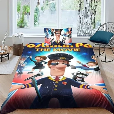 Image of LENTLY Postman Pat Duvet Cover Boys Kids Bedding Set Comforter Microfiber Decor with A Sense of 3D Print 2 Piece Quilt Zipper Closure Soft Single（135x200cm）