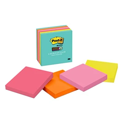 Image of Post it Super Sticky Notes Miami 76x76mm 654 6SS MIA