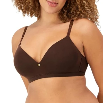 Image of Maidenform Women&#039;s, Everyday Luxe T Shirt, Wireless Convertible Bra, Just Brown, 36A