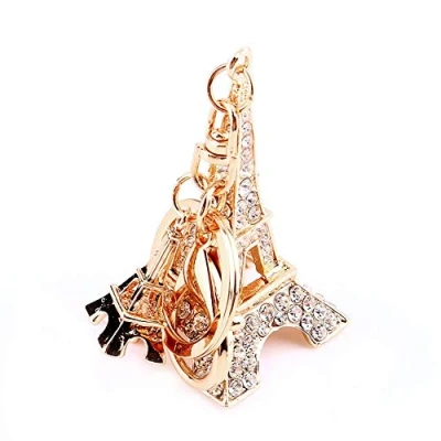 Image of Hztyyier Rhinestone Eiffel Tower Keychain Bling Crystal Keyring Cute Purse Bag Charm Pendant Handbag Accessories Gift for Girl Woman