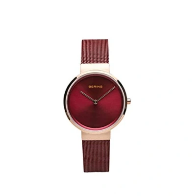 Image of BERING Women Analog Quartz Classic Collection Watch with stainless steel Strap and Sapphire Crystal 14531 363, Red/Rose Gold, 31 mm