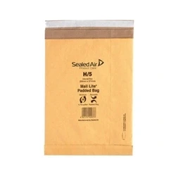 Image of Mail Lite Padded Postal Bag Size H/5 264x374mm Gold (50 Pack)