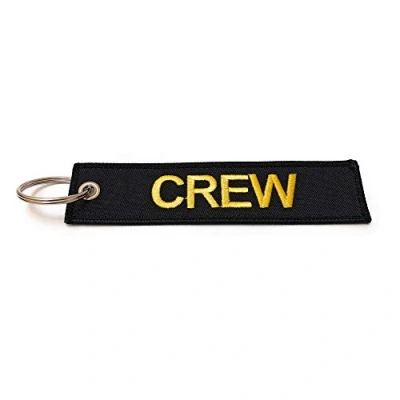 Image of Crew/Do Not Remove from Aircraft Embroidered Luggage Tag Black/Yellow