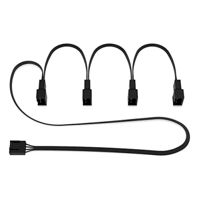 Image of ARCTIC 4 Pin PWM Fan Splitter Cable PST Extension for Case Fans, PC Cable, Multi Connector, splitter, Y Adapter, Black