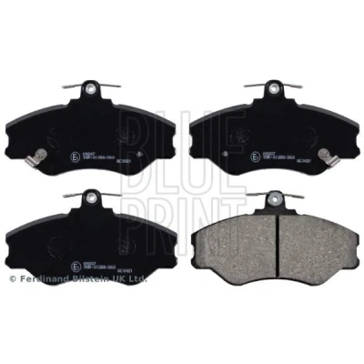 Image of 5810143A00, 5810144A10, 581014BA00, 581014BA10 Brake pad set BLUE PRINT ADG04234 Front Axle with acoustic wear warning