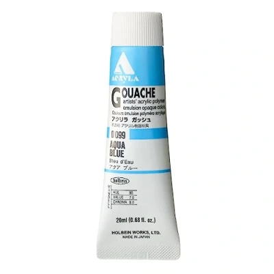 Image of Holbein Acryla Gouache Aqua Blue (A) 20ml