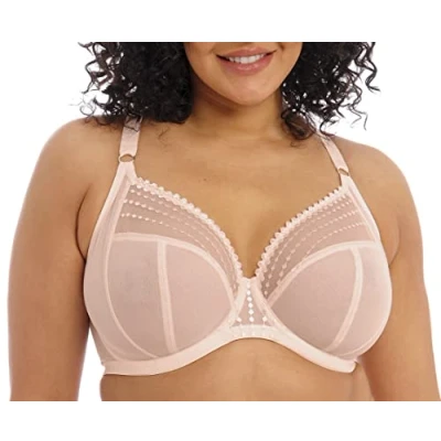 Image of Elomi Women&#039;s Plunge Bra, Sheer, Pearl Blush, 36GG US