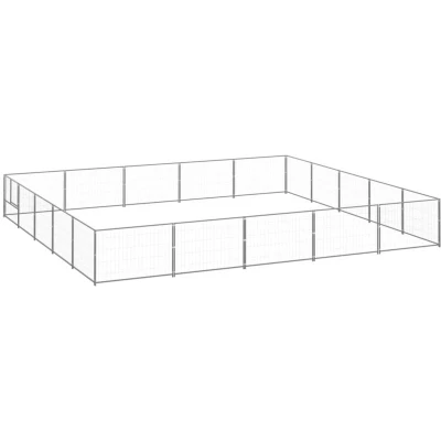 Image of vidaXL Dog Kennel Silver 25 m² Steel