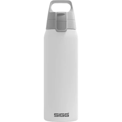 Image of SIGG Insulated Water Bottle Shield Therm One White Suitable for Carbonated Beverages Leakproof Dishwasher Safe BPA Free 90% Recycled Stainless Steel 0.75L
