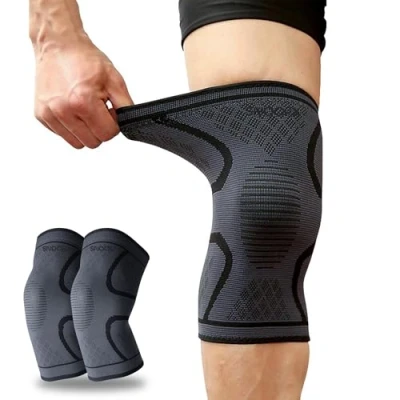 Image of Premium Knee Support Compression S,M,L, Sleeves 2 Pack, Professional Brace for Arthritis, Joint Pain, Running, Work out Men and Women