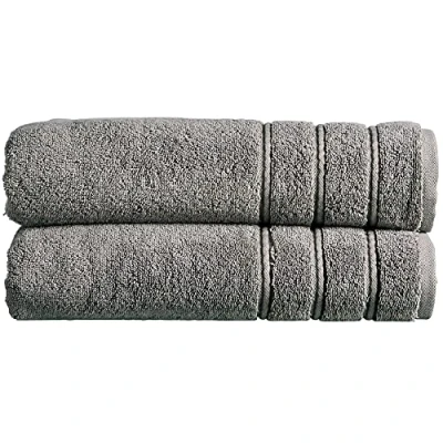 Image of Christy Antalya Large Bath Sheets Set of 2 100% Turkish Cotton 600GSM Soft Plush Luxury Towels 90cm x 150cm Quick Dry Storm Grey
