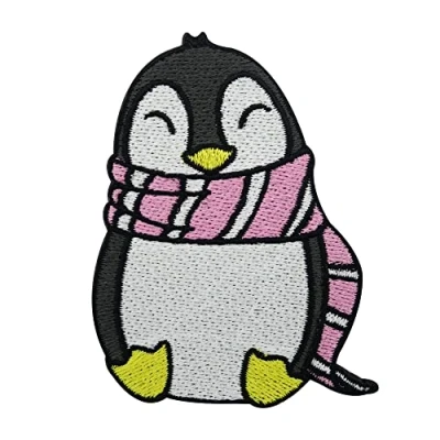 Image of Cute Penguin with Scarf Iron on Patch Animals Embroidery Patch, Animal ironable Penguins Badges Finally Home