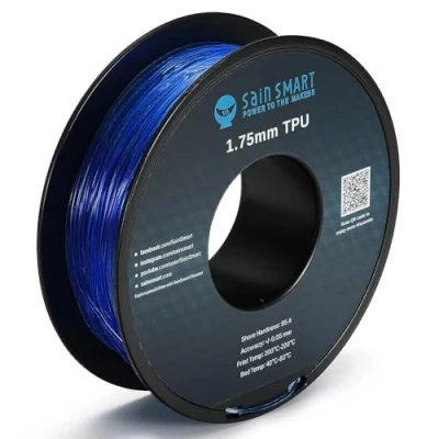 Image of SainSmart 21 028 224 Flexible TPU Filament for 3D Printers, 1.75 mm, 1 kg, Blue,101 90 161