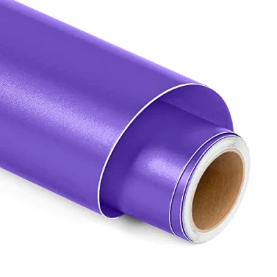 Image of Matte Metallic Permanent Vinyl for Cricut, 12&quot; x 5FT Purple Self Adhesive Roll Cricut and Silhouette Cameo, Party Decoration, Window Stickers, Home Decor