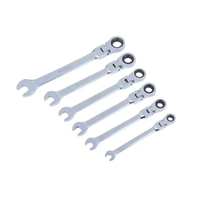 Image of Blue Spot 04312 6 Piece Flexible Head Ratchet Spanner Set, Multi Colour, Set of
