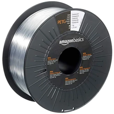 Image of Amazon Basics PETG 3D Printer Filament, 1.75mm, Translucent, 1 kg Spool