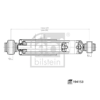 Image of 5621000Q2F Shock absorber FEBI BILSTEIN 194153 RENAULT: MASTER 3 Kasten, 3, VAUXHALL: Movano Mk2