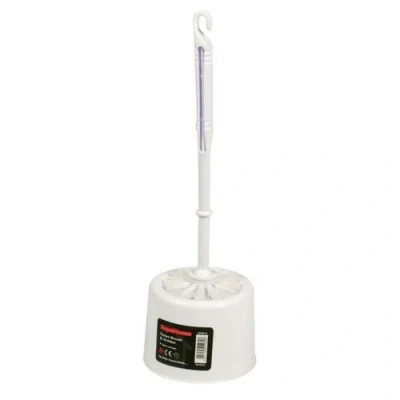 Image of SupaHome Standard Plastic Toilet Brush Plus Holder White 841977