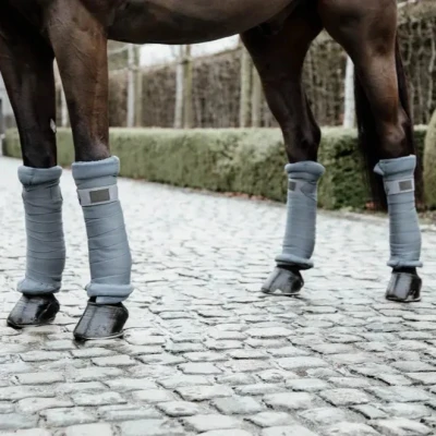 Image of Kentucky Horsewear Stable Wraps Set of 4 Grey Bandages Horse &amp; Equestrian