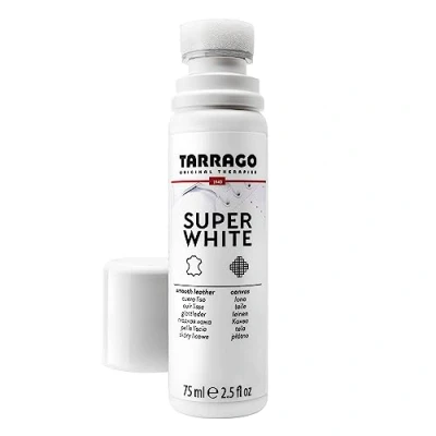 Image of Tarrago Super White 75 ml Shoe Whitener Suitable For Any Surface: Leather, Smooth Synthetic Leather and Canvas Shoes Slippers
