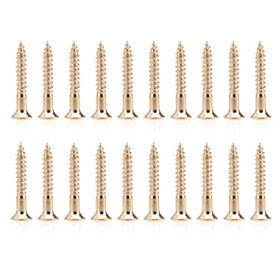 Image of Musiclily Pro 3.5x25mm Guitar Bass Bridge Countersunk Mounting Screws,Gold (Set of 20)