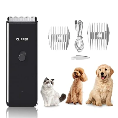 Image of Dog Clippers Pet Grooming Kit,Low Noise Shaver Portable Electric USB Rechargeable Cordless Trimmer for Dogs,Cats and Other Pets, Black