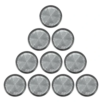 Image of Yinaolan 10 Pack White Self Adhesive Round Reflectors, E9 Approval Road Safety Stick on Rear Reflectors for Trailer Caravan Truck Lorry or Agricultural Machines