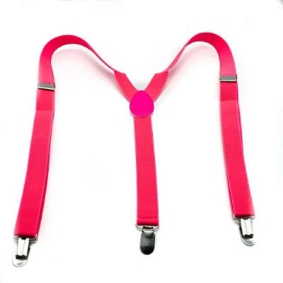 Image of The Glowhouse Mens Neon Braces Bright Fancy Dress Suspenders (Pink)