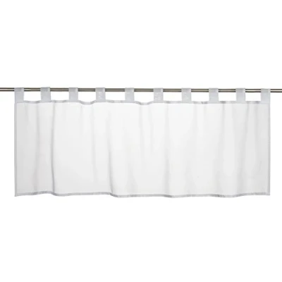 Image of Elbersdrucke 196073 Bistro Curtain, Basic 00, White, Transparent, 48 x 140 cm, Short Curtain for Kitchen, Living Room, Bathroom, Kitchen Window, Privacy Screen,