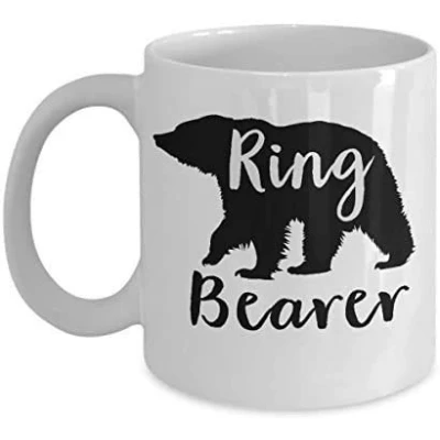 Image of Ring Bearer Themed Funny 11 Oz White Ceramic Coffee Mug/Cup.