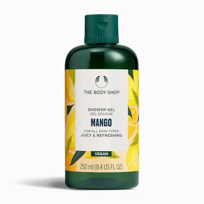 Image of The Body Shop Mango Shower Gel (1x 250ml), Juicy Womens Gel, Tropical Scented Wash for All Skin Types, Foam with 92% Natural Origin, Vegan Care