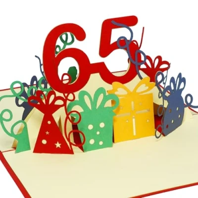 Image of LIN POP UP Card birthday 65.th, 65 years