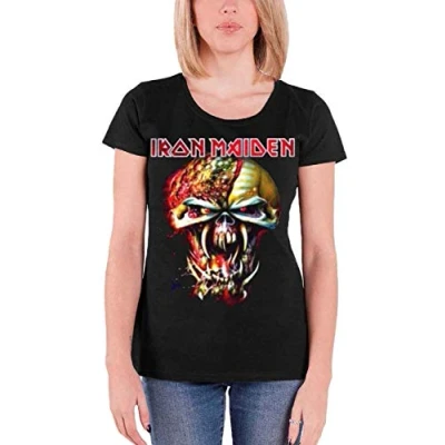 Image of Iron Maiden Women&#039;s Final Frontier Big Head T Shirt, Black, Size 12 (Size:Large)