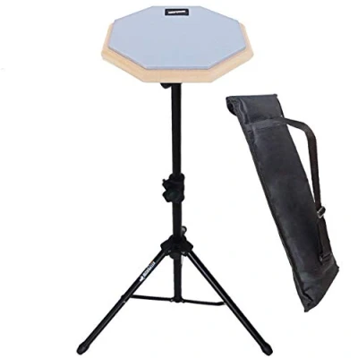 Image of keepdrum DP GY8 Practice Set Drum Pad Grey with Exercise Stand and Bag