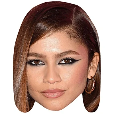 Image of Zendaya (Hair Down) Celebrity Mask, Flat Card Face, Fancy Dress Mask
