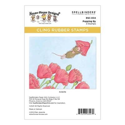 Image of Spellbinders Popping by Cling Rubber Stamp from The Spring Collection House Mouse Designs, RED, ONE