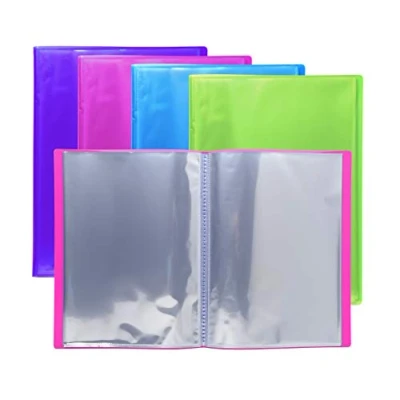 Image of Exacompta Ref 86770E Iderama Collection Semi Rigid Display Book 240 x 320mm in Size, Suitable for A4 Documents, 30 Pockets Assorted Colours (Pack of 4)