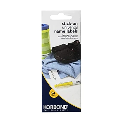 Image of KORBOND Stick On Labels, White, 54 Pieces