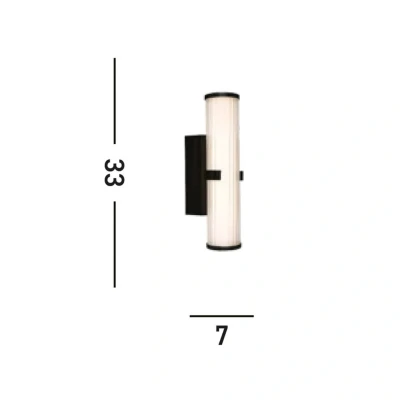 Image of Clamp Wall Lamp Black Metal, Ribbed Clear &amp; Opal Diffuser