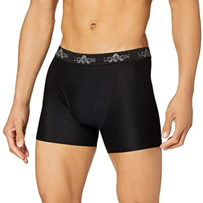 Image of FM London Men&#039;s Sports Mesh Boxer Shorts, Black, L (Pack of 4)