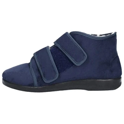 Image of Gbs Med Torbay Mens Moccasin &amp; Full Slippers Navy 9 UK